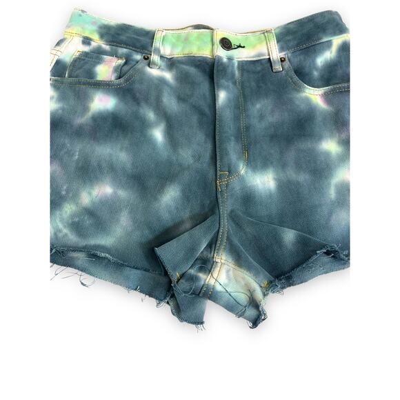 Pacsun High Rise TIE DYE FESTIVAL Denim Jean Shorts | Sz 27 | New! - Picture 4 of 9